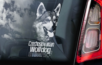 Tsjechoslowaakse Wolfhond 2  Hondensticker voor op de auto  Per Stuk
