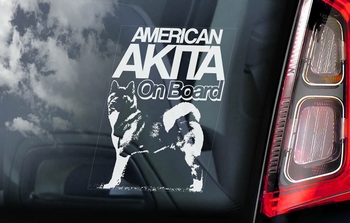 Amerikaanse Akita Inu 2  Hondensticker voor op de auto  Per Stuk