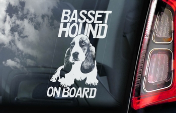 Basset Hound 1 Hondensticker voor op de auto  Per Stuk