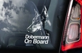 Dobermann 1 Hondensticker voor op de auto Per Stuk